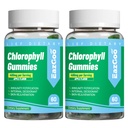 2 Pack Chlorophyll Gummies for Body Odor Deodorant*, Sugar Free Chewable Chlorophyll for Immune Support Women Vegan Non-GMO, 120 Count Count Count