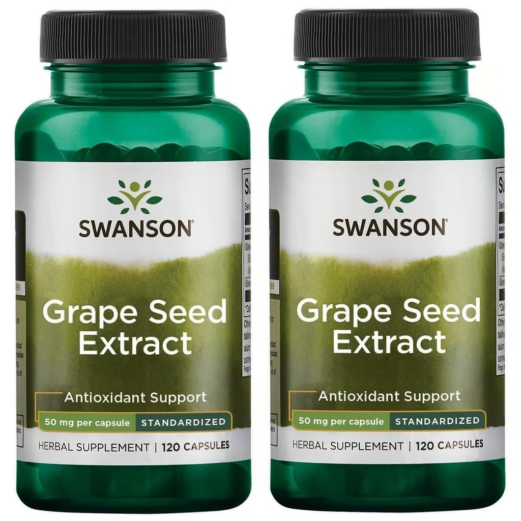 Swanson Grape Tohumksiyonu (Standartized) 50 Milligrams 120 Capsules (2 Pack)