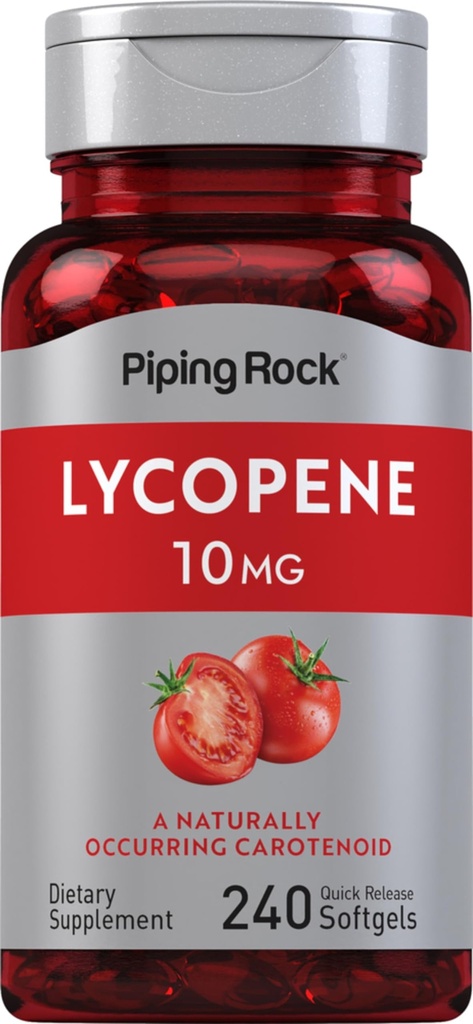 Piping Rock Lycopene 10 mg | 240 Softgels | Non-GMO, Gluten Free Supplement