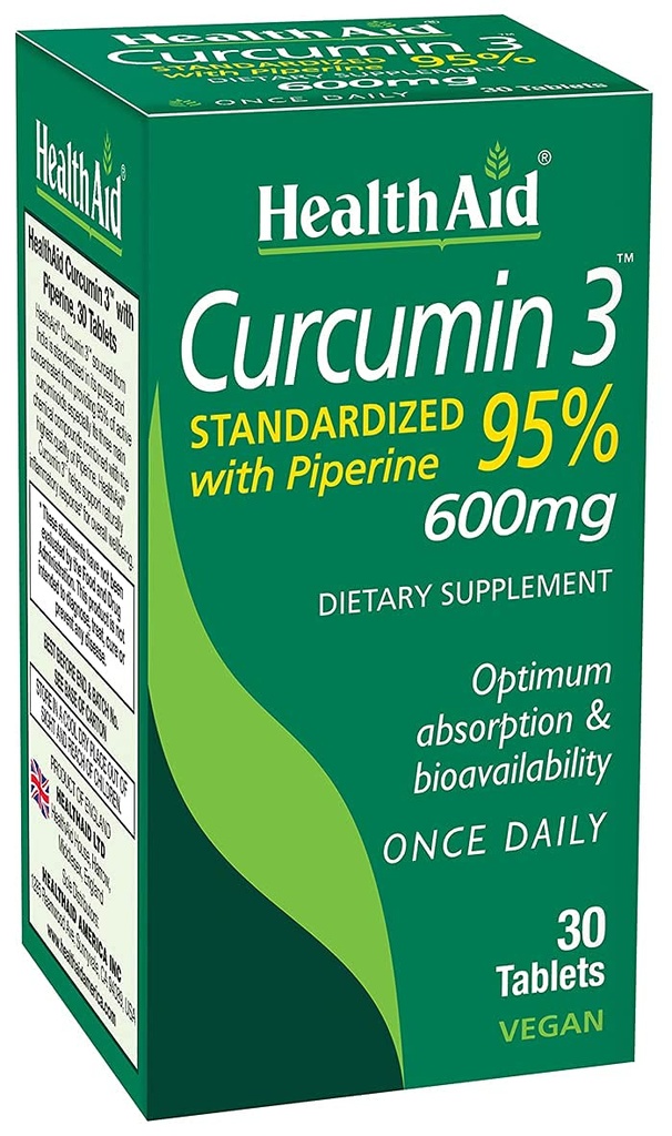 Curcumin Kompleksi 600 mg, 30-Count | Turmeric Extract with Bioperine for Betterd Abors, 95 Curcuminoids | Vegan, Daily Joint & Immune Support Supplement Supplement