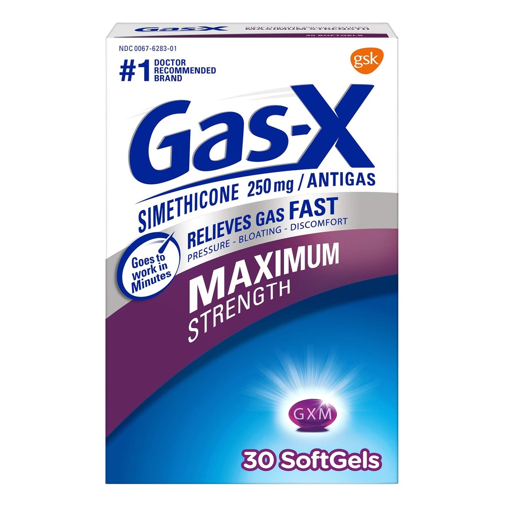 Gaz-X, Simethicone 250 mg ile En Güçlü Gaz Yardımı - 30 Kont