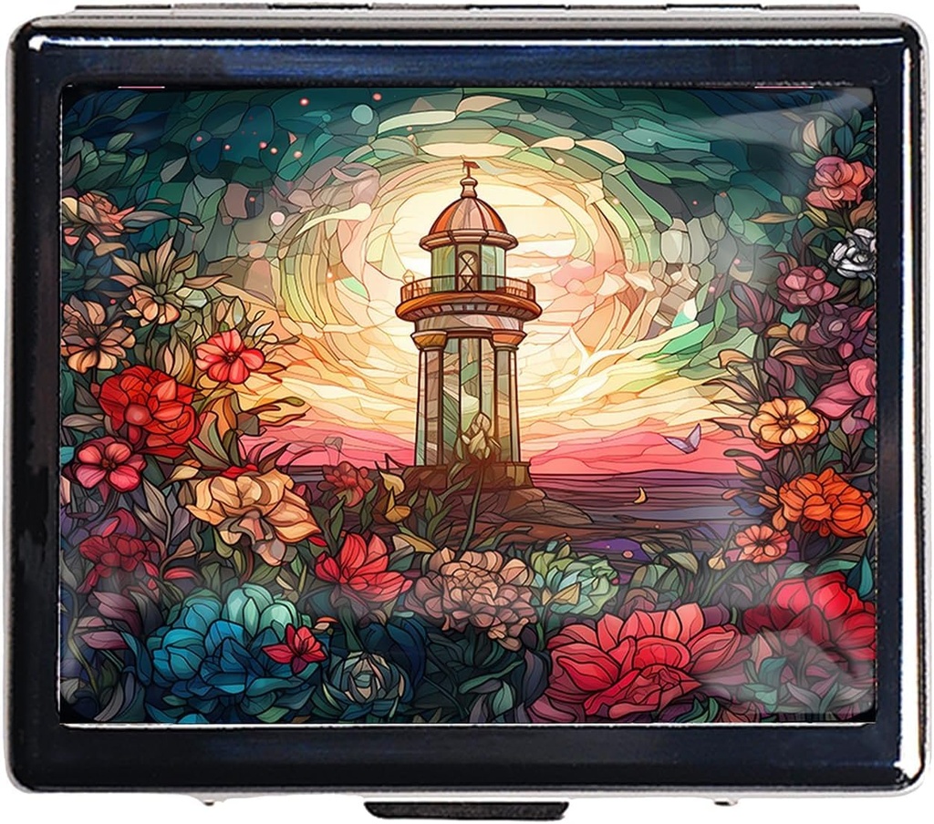 7 Days Chromed Shiny Silver Pill Organizer with Mirror Inside Has 8 Ayrı Karşılaştırmalar Rect bok 7 Gün Pill Box Pill Case (Işık Ev Stained Glass)