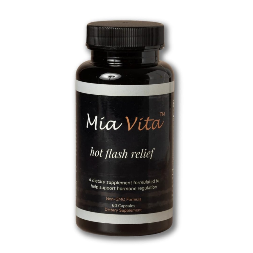 FEMMEPHARMA Mia Vita Hot Flash Supplements for Menopause Non-GMO Natural Hormon Yönetmeliği for Night Sweats Black Cohosh & Dong Quai 60 Capsules (30 Day Supply)