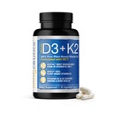 MCT ile D3 Vitamin K2, 5000 IU Vegan D3 & 100 mcg MK7 K2, Güçlü Bones ve Immune Health - 30 Capsules (30 Days Supply)