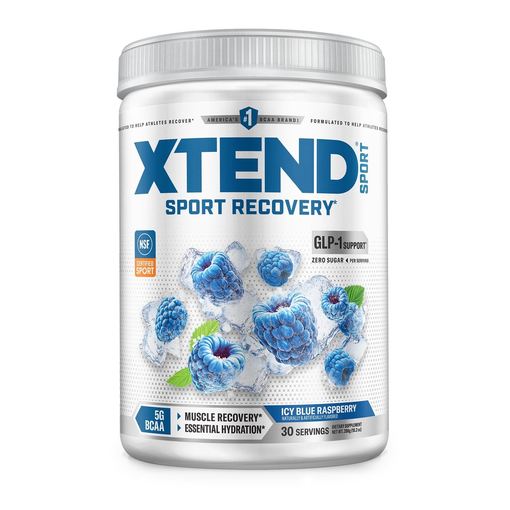 XTEND Sport BCAA Toz Blue Raspberry Buz - Sıvı Asitlerle Kurtarma ve Hydration için Elektrolyte Toz - 30 Hizmet