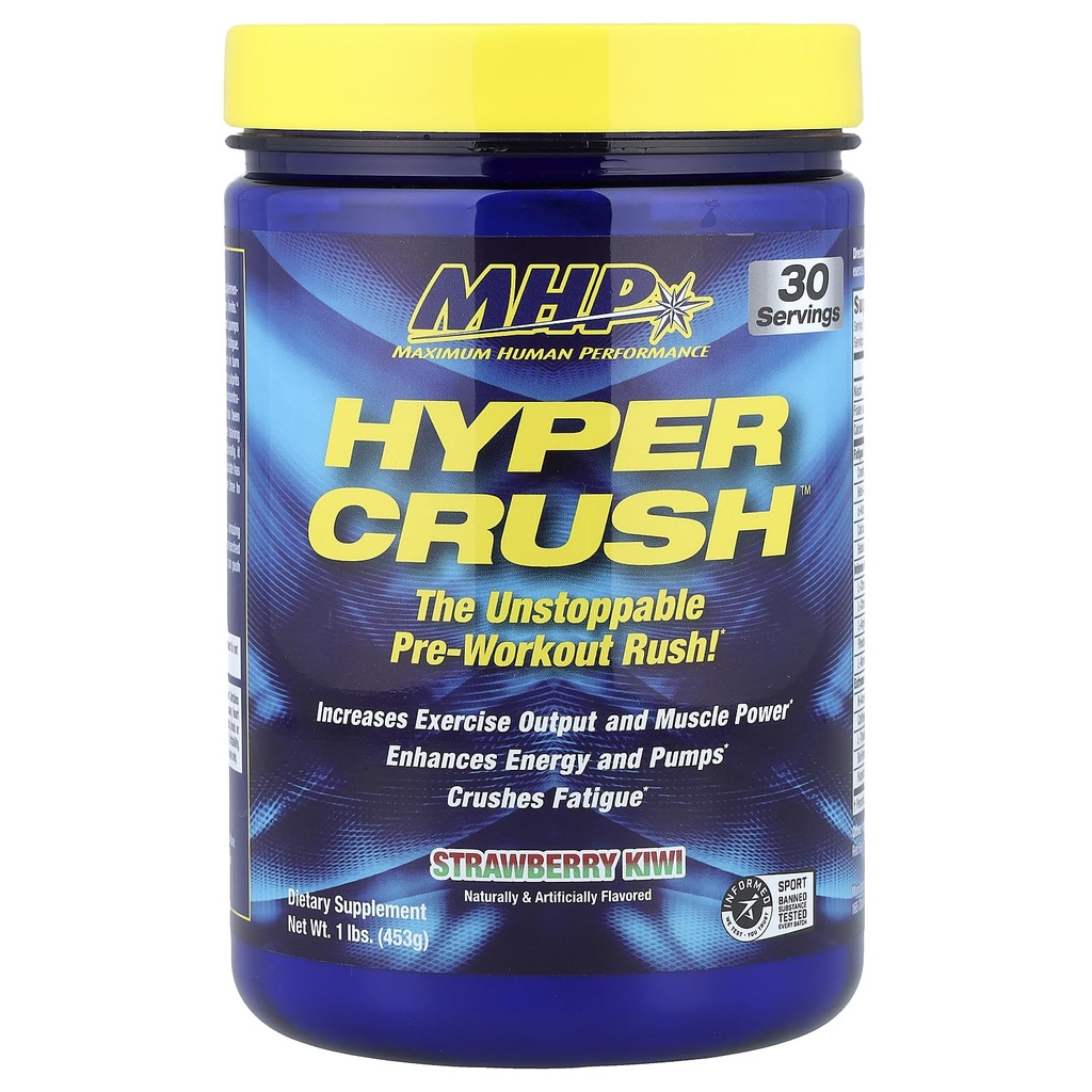 En Fazla İnsan Performansı Hyper Crush Pre Workout Toz, Enerjiyi Arttırıyor, Kas Pumps, Power, Fights Fatigue, creatine, beta Alanine, Nitrik Oksit, citrulline, AKG, Strawberry Kiwi, 30 Servisler