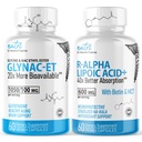 Nature's Fusions GlyNAC-ET (60 Capsules) - R Alpha Lipoic Acid 600 mg (60 Capsules) - Anti Aging Sche