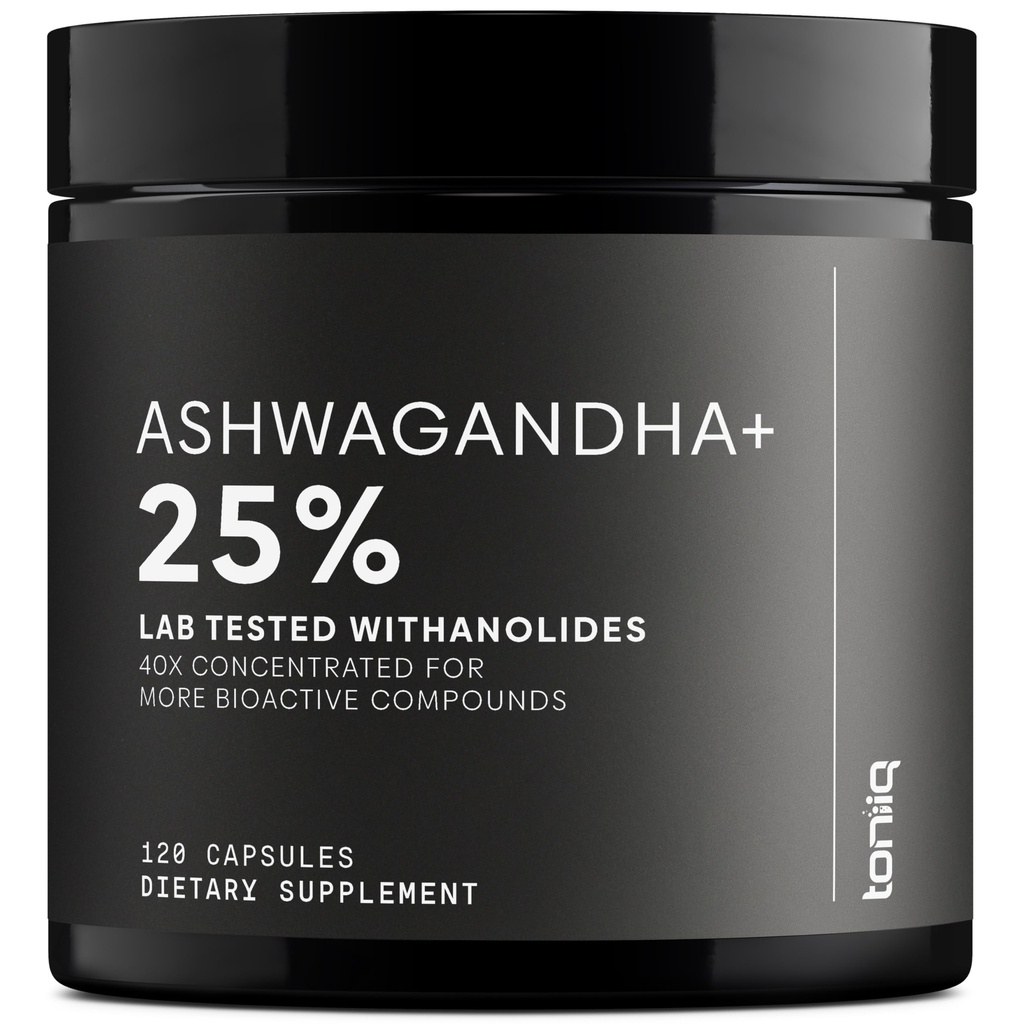 Toniiq Ashwagandha - 40:1 Yoğun Türleme - Hindistan'da Vahşi Hasat - Siyah Pepper ile Yüksek Lisans - Üçüncü Partili Test Edildi - 120 Capsules - 1,300 mg per Service