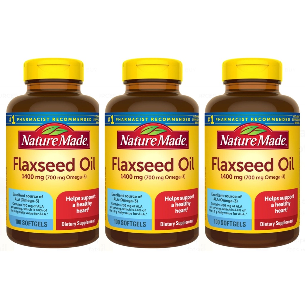 Doğa Organik Flaxseed Oil 1400 mg 700 mg Omega 3 100 Sıvı Yumuşakgels 3 PACK