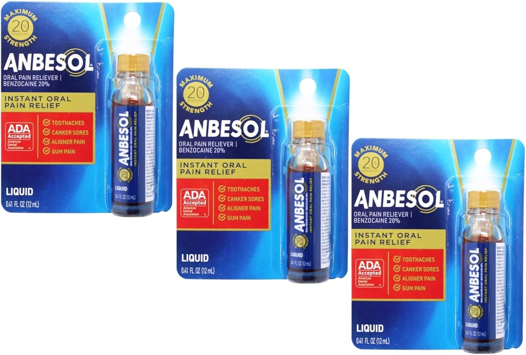 Anbesol maksimum Güçlü Sıvı, 0.41 Akışı Ounce (Pack of 3)