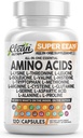 Clean Nutraceuticals Amino Acids Supplement L-Lysine, L-Threonine, L-Leucine, Isoleucine, Valine, L-Histidine, L-Tryptophan, L-Methionine, L-Arginine, L-Cysteine, L-Glutamine, L-Serine, Aspartic Acid