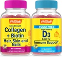 WellEvet Collagen+Biotin + Vitamin D3 5000 IU Sugar Free, Gummies Sche - Great Tasting, Vitamin Supplement, Gluten Free, GMO Free, Chewable Gummyin + Vitamin D3 5000 IU Sugar Free, Gummies Sche - Great Tasting, Vitamin Supplement, Gluten Free, GMO Free, Chewable Gummy