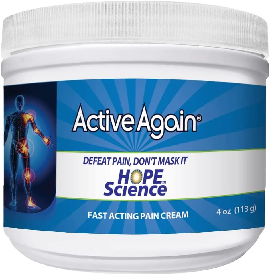 AGAIN Joint & Muscle Cream, 4oz | Klinik olarak Ortak Sağlık ve Hareketlilik, Kas Arka, Diz, Omuz | Uzun Dönem Sonuçlar / Doktor ABD'de Onaylandı | Made in USA