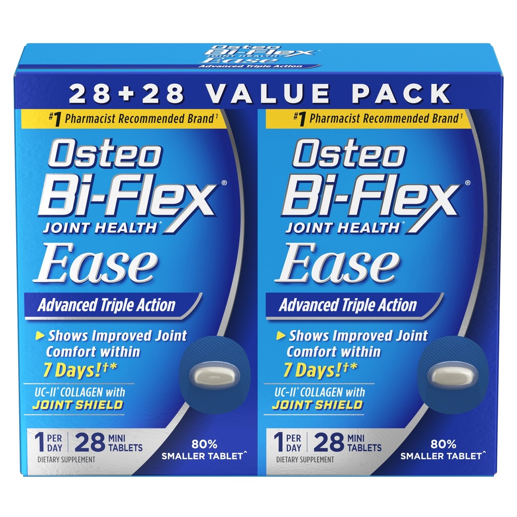 Osteo Bi-Flex Ease Advanced Triple Action with Vitamin D Joint Supplements, Mini-Tablets, 28 Kont, 2 Paket