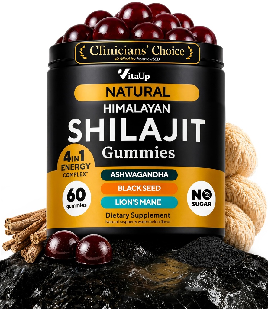 Himalaya Shilajit Gummies for Men & Women - Pure Shilajit for Men Gummies - Sugar Free Gummy Supplements with Fulvic Acid - Health Aging, Immune & Energy Support - 60 Count