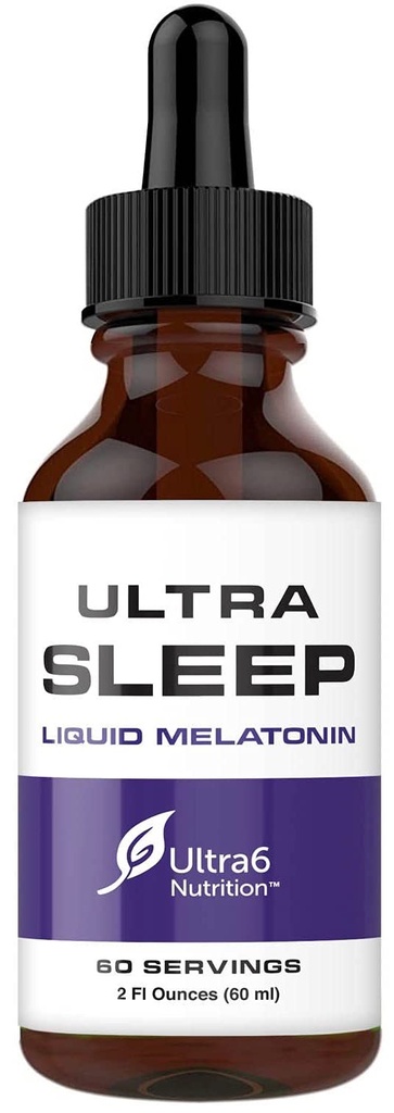 Ultra6 Beslenme Melatonin Valerian Root ile Düşüyor - 5 HTP & Passion Flower ile Sıvı Melatonin Uyku Tamamı - Yetişkinler için Bir Sıvı Uyku Yardımı