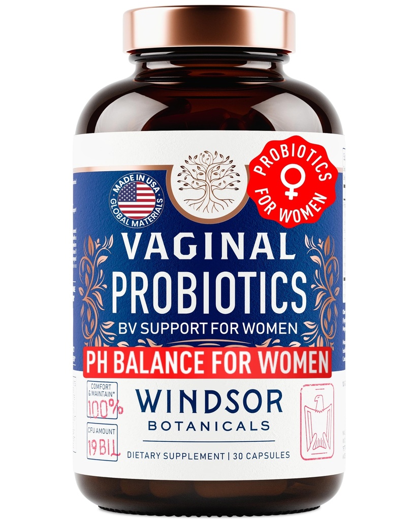 Kadınlar için Vaginal Probiyotikler - 19Bil CFU,15-Strain Lactobacillus Probiyotik PH Balance, Urinary Tract Support, Odor & Yeast Health - Kadın BV Desteği için Denge Kompleksi - 30 Vegan Caps