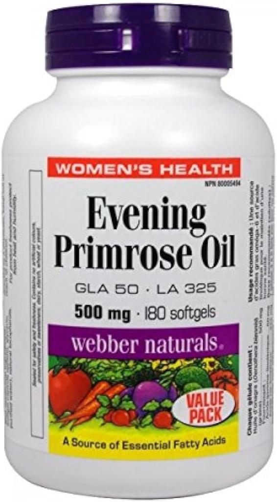 Webber Naturalsᆴ Eveningrose Oil 500 mg 180 yumuşakgels