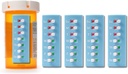 TakennSlide Peel and Stick Reusable for 12 + Reusable, Pill/Medication /Vitamin /Pet Med Tracker & Hatırlatıcı, Şişenize Ait, Organizer-Free, Curved-Back (Mavi, 5-Pack)