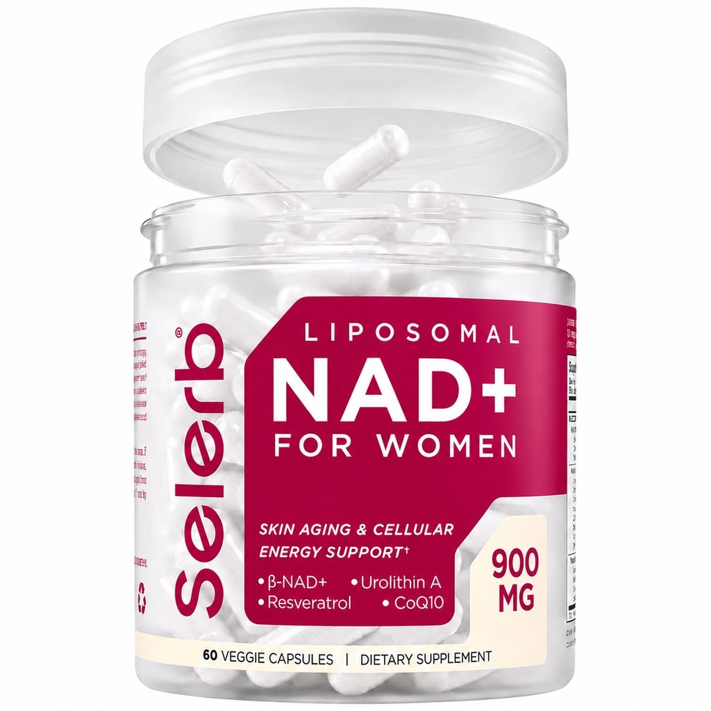 NAD+ Kadınlar için Tamam - NMN D-NAD+ ile Alternatif, Trans-Resveratrol, CoQ10, D-Ribose - Hücreleri Yenileme, Enerji ve Termot Skin Health - 60 Capsules Advanced Advanced