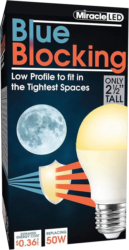 Miracle LED 3W Blue Blocking Warm Sarı Dar-Spaces Sleep Bulb, Güneş'i yeniden kurmak ve Melatonin Organik olarak Üretmek için 50W'ye geri adım atarak, Amber Glow, 609013