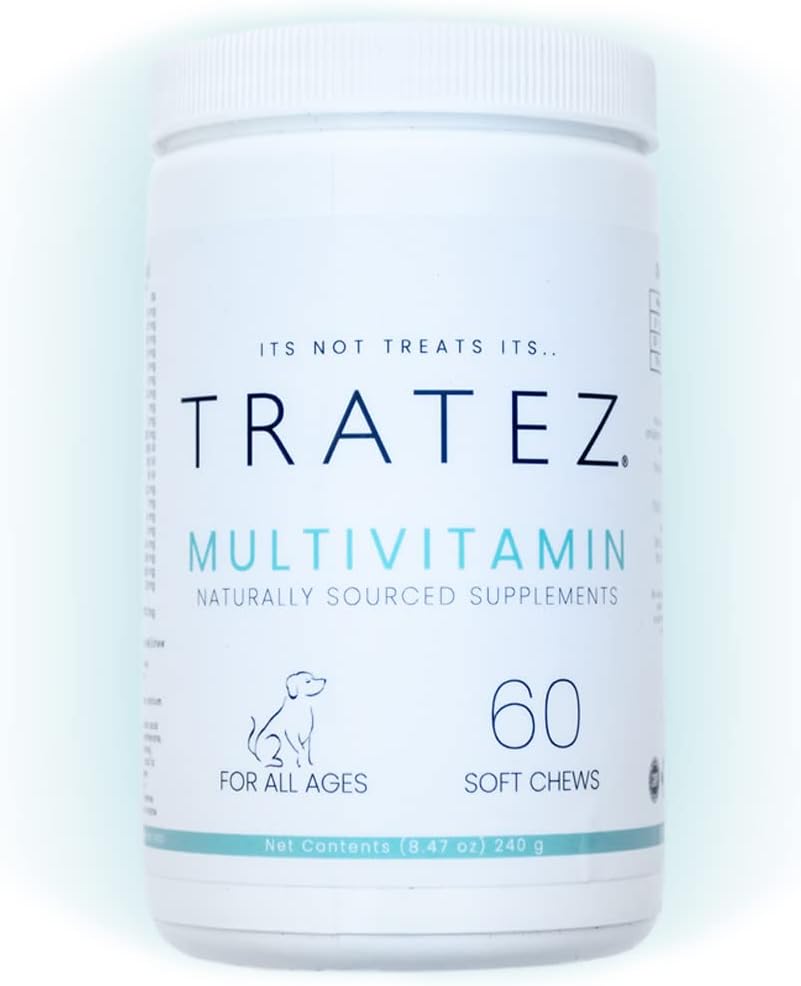 Köpekler için Multivitamin Supplement, 25 Temel Vitamin ve Nutrients ile 60 Yumuşak Chews, Skin ve Coat, Hip ve Ortak Hareketlilik ve Geliştirilmiş Digestion
