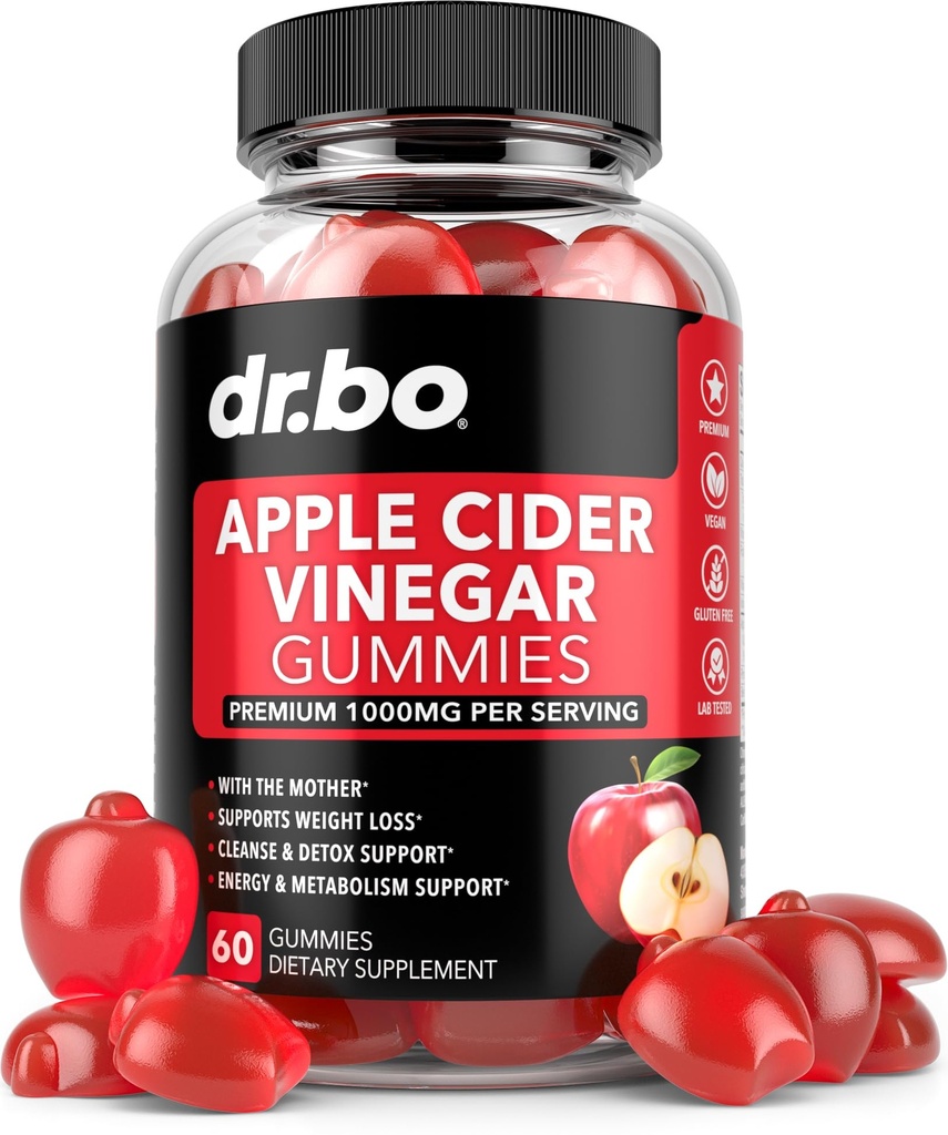 ACV Apple Cider Vinegar Gummies - Gelişmiş Kilo Kaybı için Doğal Destek, Detox, Temizleme, Digestion Plus Gut Health - ACV Gummies Supplements with 1000MG Apple Cider Vinegar Gummy with The Mother