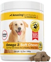 Köpekler için Şaşırtıcı Omega 3 - Omega 3 Köpekler için Balık Yağı Kuru Skin ve Hot Spots için Itchy Skin Yardımı ve EPA ve DHA Fatty Asits ile Öner - 90 Salmon Soft Chews