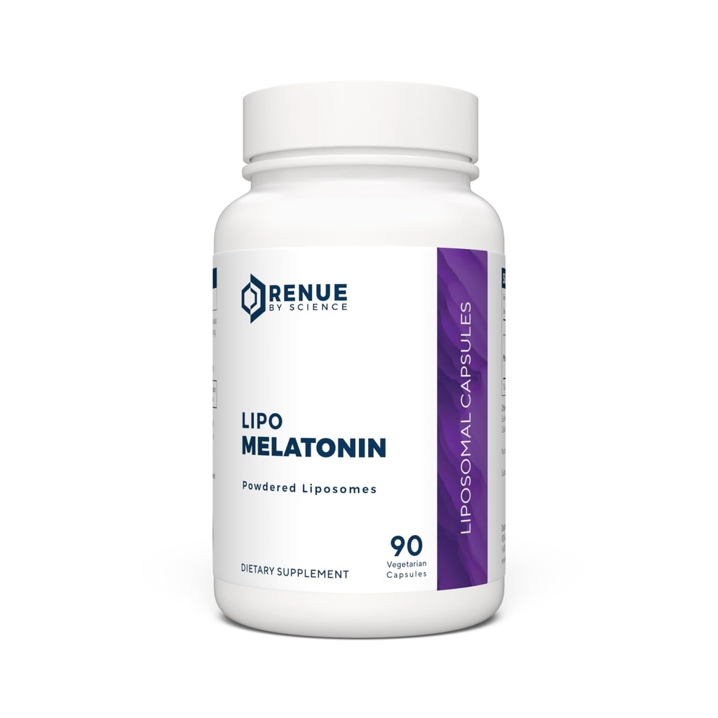 Renue By Science Melatonin | Liposomal Melatonina Supplement | 90 High Strength Melatonin Capsules - 1 mg Melatonin per Service | Sleep Aid Melatonin | Non-GMO | Made in the USA & Third-Party Tested