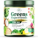 Greens Powder Superfood - Premium Organic Super Greens Juice Powder - Packed with Probiotics, Wheat Grass, Enzymes, Spirulina, Chlorella for Digestive & Gut Health, Smoothie Drink Mix - 28 Servings