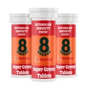 8Greens Supergreens Tabletler | Super Greens Toz Superfood Tablet, Metabolism Immunity & Focus, Daily Greens Effervescent Tabletler, Organik: Aloe Vera, Spirulina, Chlorella, Blood Orange, 30 Hizmetler