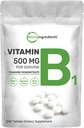 Mikro Malzemeler B1 500 mg Oda başına, 240 Tablet | Vitamin B1 Thiamin Supplement, Essential Bs | Destekler Metabolism & Sağlıklı Nervous System | Non-GMO, Easy to Swallow