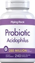 Piping Rock Probiyotik Acidofilius Capsules | 250 Milyon CFU | 240 Pills | Diyetsel Supplement | Non-GMO, Gluten Free