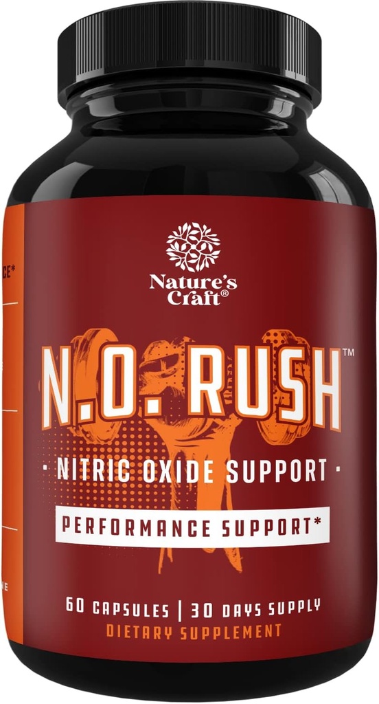 Nitrik Çimento Desteği Pills - Doğal İşout Supplement & Egzersiz Geliştirici - Enerji Güçlü Kurtarma Kas Builderi - Saf L-Arginine & L-Citrulline Amino Asit Capsules - Natures Craft