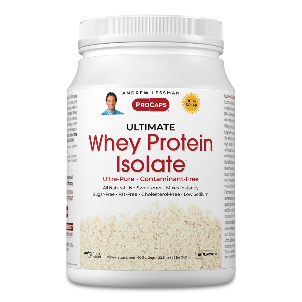 ANDREW LESSMAN Ultimate Whey Protein Isolate 60 Hizmet - Destekler Workout Recovery ve Lean Muscle Non-GMO, Nodrew Flavors, Fat-Free, Sugar and Sweetener-Free, Certified Kosher. Katkı yok