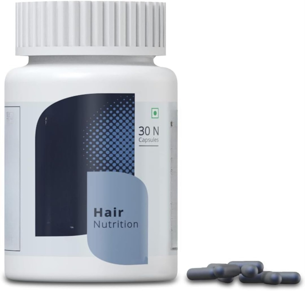 Biotin ile Saç Beslenme Tamamı, Vitaminler, Mineraller, Amino Asitler ve Saç Büyümesi için Blokerler, Nourishment, Supports & Reduces Hair Fall for Men & Women - 30 Veg Capsules (1 Ay)