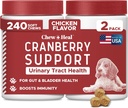 Dog UTI Treatment Cranberry Supplement for Dogs, 240 Soft Chews - Natural Urinary Tract Infection Support and Healthy Bladder Control – Made with Echinacea and Vitamin C (2 Packs of 120)