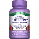 Nature's Truth Elder Immune Kompleks | 60 Chewable Tabletler | Plus C & çinko | Karma Berry | Vegan, Non-GMO, & Gluten Free Supplement
