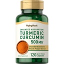 Piping Rock Turmeric Curcumin with Black Pepper 500 mg | 120 Capsules | Standardized Herbal Supplement | Non-GMO, Gluten Free