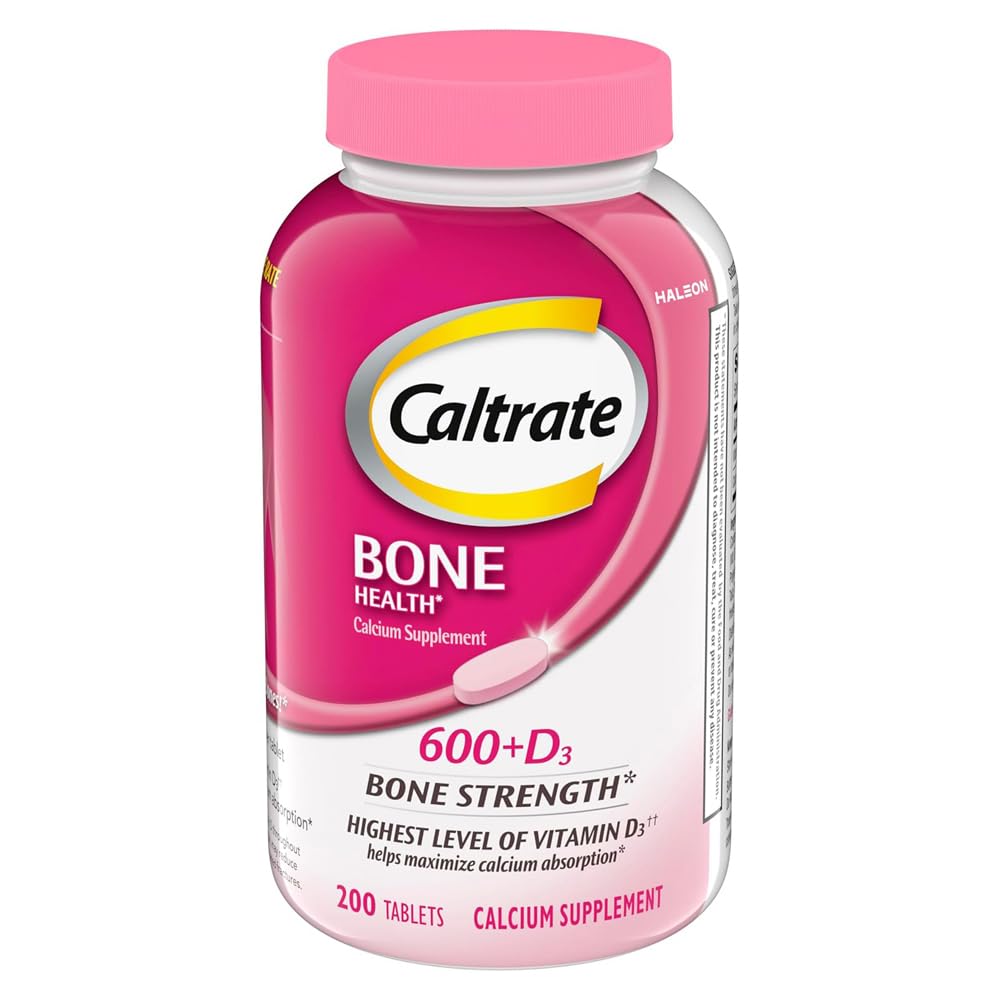 Caltrate 600 Plus D3 Macau ve Vitamin D Supplement Tabletler, Yetişkinler için Bone Health Supplements - 200 Count