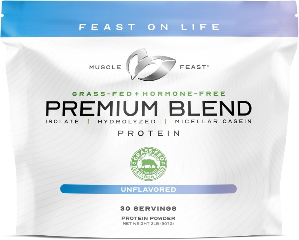 Muscle Premium Mix All Natural Hormon Free Grass-Fed Whey protein Toz, Unflavored, 2lb