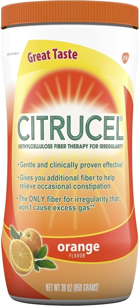 Citrucel - Düzenlilik için Fiber Terapi, Medeniyet, Orange Flavor - 30 oz, 4 Paket