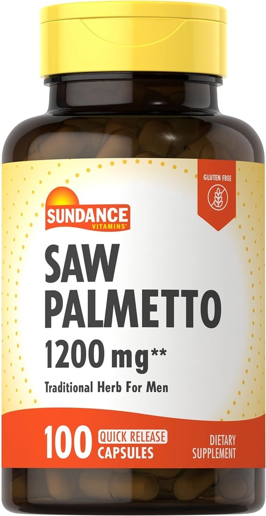 Sundance Vitaminleri Saw Palmetto 1200 mg - 100 Capsules, 2 Paket