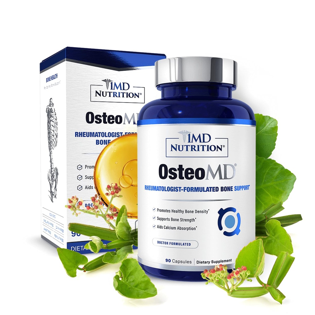 1MD Beslenme OsteoMD Kapsamlı Destek için - Kadınlar ve Erkekler için Tamam - Ikinci D - Hydroxyapatite w/Vitamin D3 & K2-90 Capsules