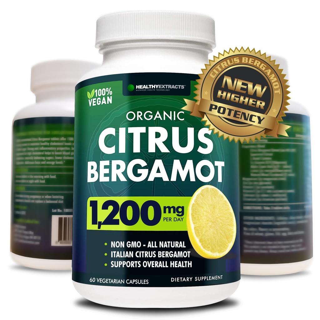Citrus Bergamot Supplement – 150:1 Extract, hizmet başına 1200 mg, High Cholesterol, İtalyan Kaynağı için Tamam, 60 Kont, 1 Ay Supply, ABD'de Yapıldı