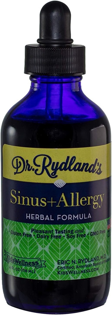 Dr. Rydland'ın Herbal Supplement | KidsEness tarafından oluşturulan | Bebeklerin Yetişkinlere Güvenli ve Etkili | Sinus & Anti Alerji | Relieves Sinusitis, Allergies, Sinus Headaches | 4 Ounce Şişe