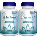 15 Gün Temiz, Gut ve Kolon Desteği, Senna, Cascara Sagrada & Psyllium Husk, Non-GMO, 30 Capsules