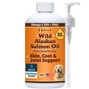 Natural Dog Company Wild Alaskan Salmon Oil Formula with Omega 3, Fish Oil for Dogs Supplement, Skin & Coat Oil, Itchy Relief, Immune Support for Commons & Heart, Food Topper, 32 ozzz