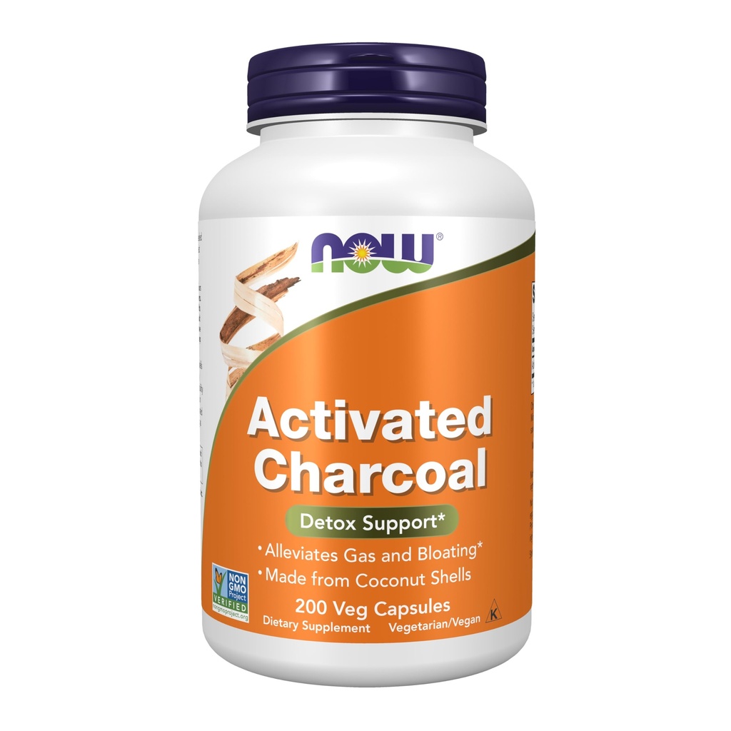 Şimdi Gıdalar Tamamlıyor, aktif Charcoal Made from Coconut Shells, Non-GMO Projesi Doğrulandı, Detox Destek*, 200 Veg Capsules