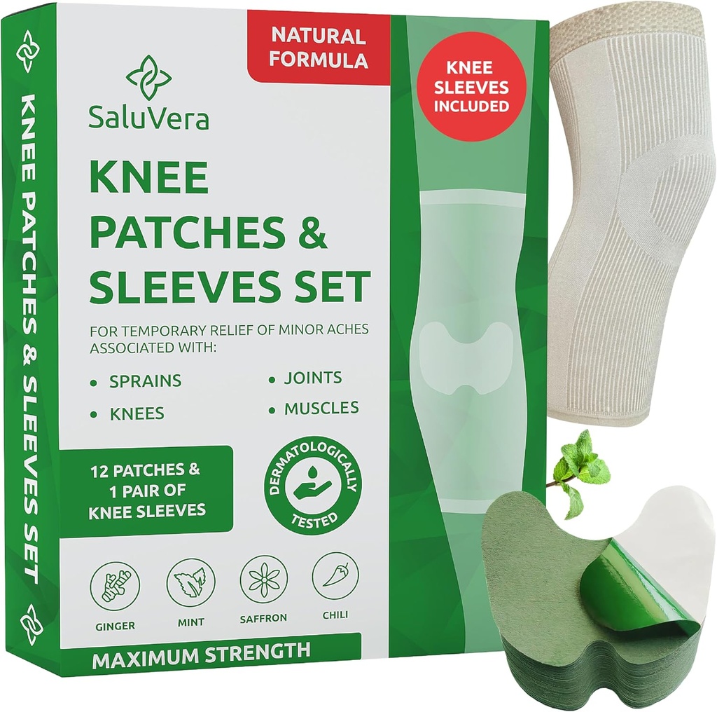 Herbal Dizleri 2 Promosyon Kolları ile ısıtın - Erkekler ve Kadınlar için Self-Heating Relief Patches, Soothing Support için Doğal Malzemeler (12 Patch + 2 Promosyon Kolları)
